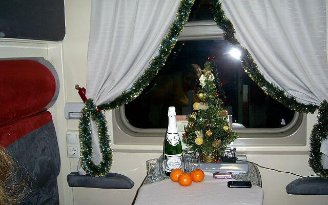 New Year in the train compartment