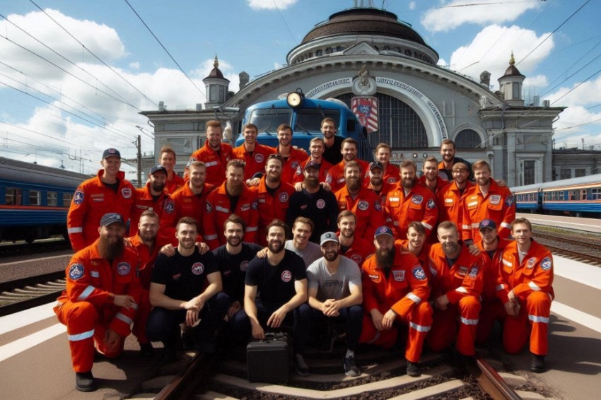В городе Ярославль состоялась общая инициатива работников железной дороги и хоккейной команды 